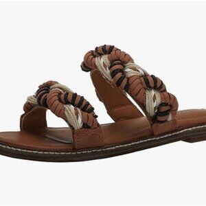 NWT LUCKY BRAND Kabrina Natural Multi Flat Braided Sandals Size 9.5